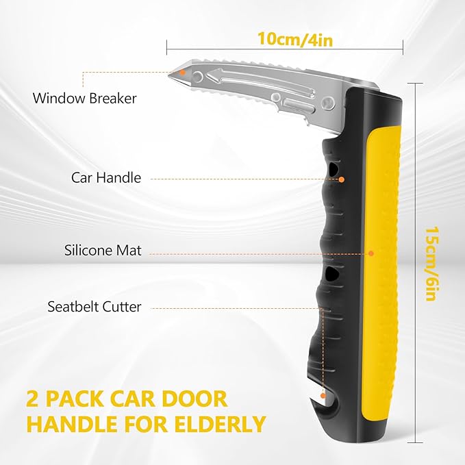 Kaiedos Car Door Handle for Elderly, 3-in-1 Car Handle Assist for Seniors, Portable Auto Cane Vehicle Support Handle, 500 lbs Capacity, Non-Slip Door Assist Bar