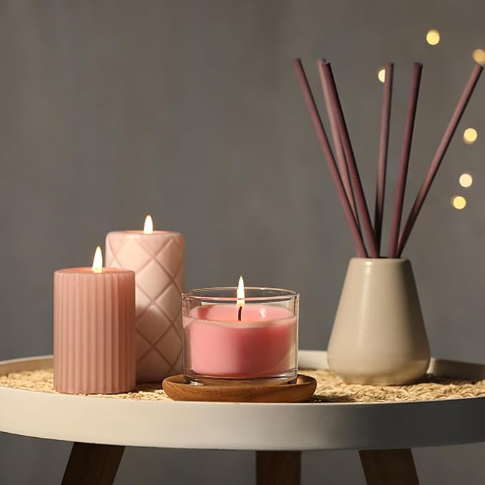SUPMIND 16oz Candle Jars 6 Pack - 3 Wick Large Empty Clear Glass Candle Making Vessels with Bamboo Lids, with Stickers and Labels, Bulk Candle Jars for Making Candles Containers - Dishwasher Safe