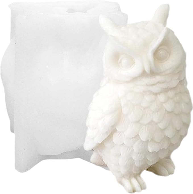 Large Owl Silicone Candle Mold, DIY 3D Animal Resin Casting Chocolate Mold Clay Soap Mould for Plaster Candle Making Home Decoration