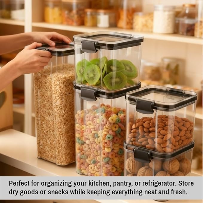 Kitchen Storage Containers Set With Lids - Pantry Organizers For Home And Kitchen - Airtight Plastic Containers For Daily Food Organization (5)