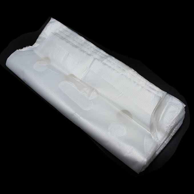 FERENLI 500PCS Clear Handle Drink Drinking Plastic Packaging Bags for Shops Stores Dining Hall Portable Beverage Milk Juice Water Carrier Containers Hanging Hole Liquid Pouches 12.2x10.2 inch