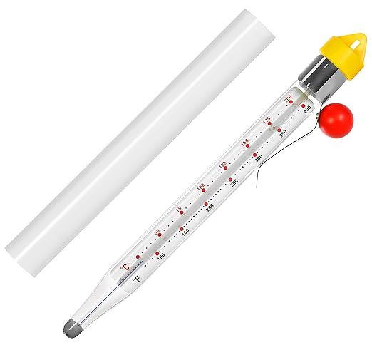 VVIVID Wax Thermometer for Candle/Soap Making, Candy and Deep Fry, with Adjustable Safety Clip