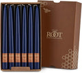 Root Candles Unscented Dinner Candles Premium Beeswax Blend Boxed Candle Set, 9-Inch, Abyss, 12-Count