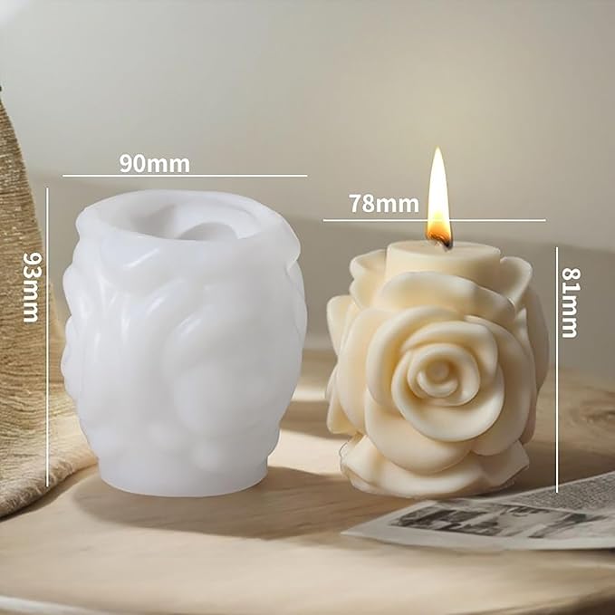 Rose Bouquet Silicone Molds, 3D Rose Resin Candle Molds, Silicone Molds for DIY Handmade Soaps, Clay Craft, Epoxy Resin Crafts, Birthday Gifts, Valentine's Day Gifts & Home Decorations(D)