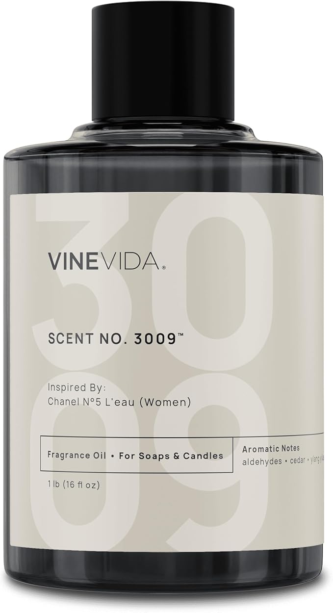 VINEVIDA Scent NO. 3009 Fragrance Oil - 16oz (1lb) - Inspired by: N°5 L'Eau (Women); Candle Fragrance Oil for Soy Candles - Soap Making Scents