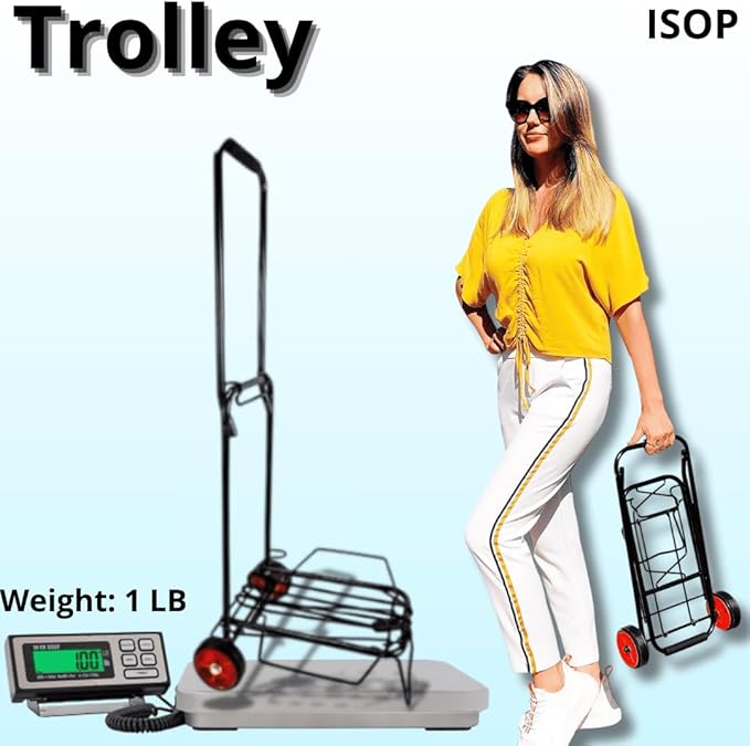 Folding Hand Truck 2 Wheels 40 Lb | Luggage Trolley Dolly Cart with Two-Wheels | Portable Fold-Up Dolly Cart - Collapsible | Lightweight and Foldable | Hand Carts Ultra Light | Mini Transport Carrier