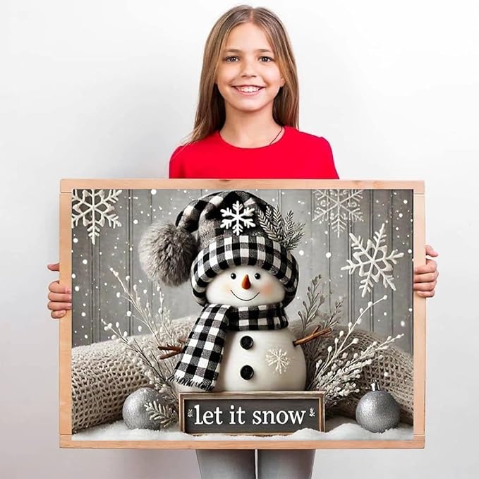 TCDZMYGS Christmas Paint by Numbers Kit for Adults Beginner,Winter Snowman Paint by Number Kits with Frame,DIY Acrylic Oil Painting by Numbers for Home Wall Decor 9.5 x 11.8 inch