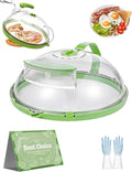 Microwave Splatter Cover Glass Microwave Cover for Food with Water Steamer with Water Steamer Integrated Handle Prevent Food from Drying Dish Bowl Plate Serving Covers Kitchen Gadgets Accessories
