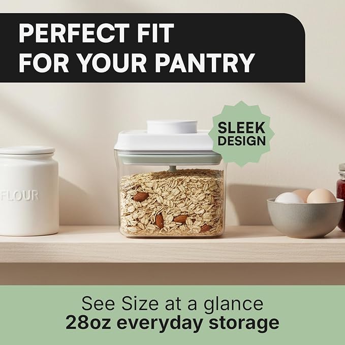 Bop Top Airtight Food Storage Containers with Lid Multi Pack | Kitchen Canister Sets | Air Tight Pantry Container | Pop Top Dry Food Storage Containers for Snacks, Sugar, Flour, Baking, Cereal, Pasta