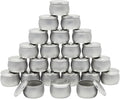 Bright Creations Candle Tins - 4 oz, 3 x 2 in, Silver, 24 Pack - Tin Cans with Lids & Tiny Containers for Wax Projects - DIY Candle Making Supplies