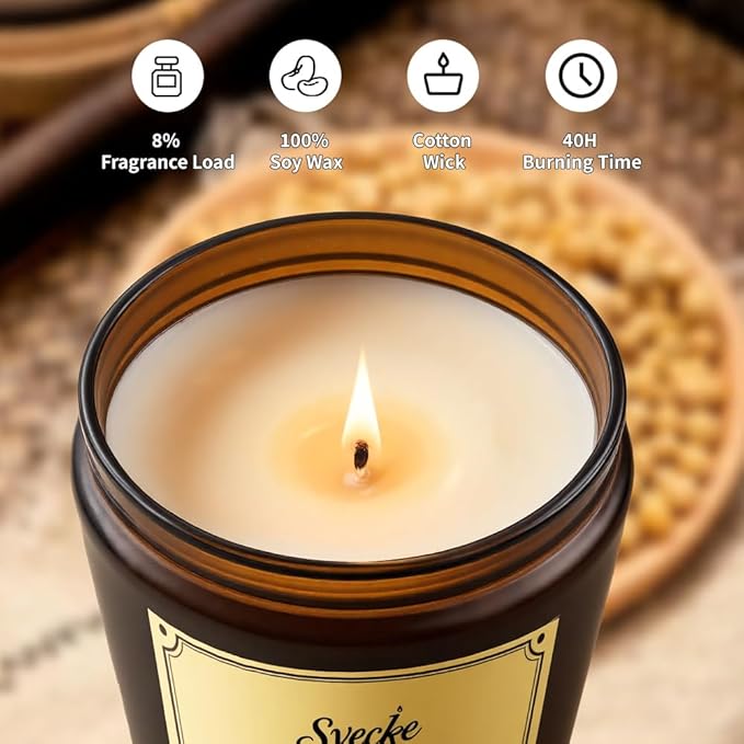 4 Pack 28oz Scented Candles, Soy Wax Jar Candles, Lemon, Lavender, Sage & Citrus, Fireside, Scented Candles for Home, Fall Candles for Women, Men, Candle Gift Set