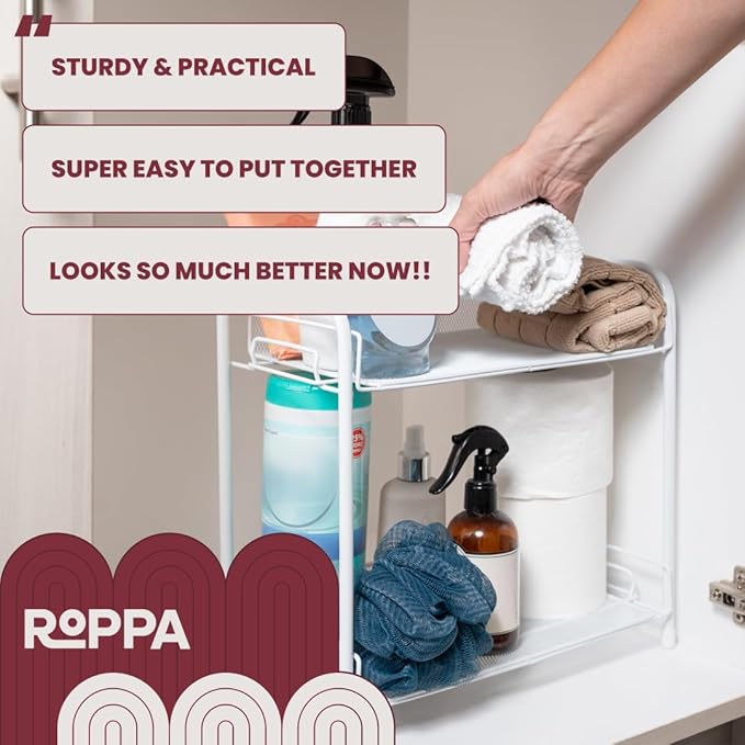 ANGORA BRANDS Under Sink Organizers - Under Sink Organizers and Storage - Multi-Purpose and Storage - 2-tier Kitchen Sink Organizer - Under Sink Organizer by Roppa