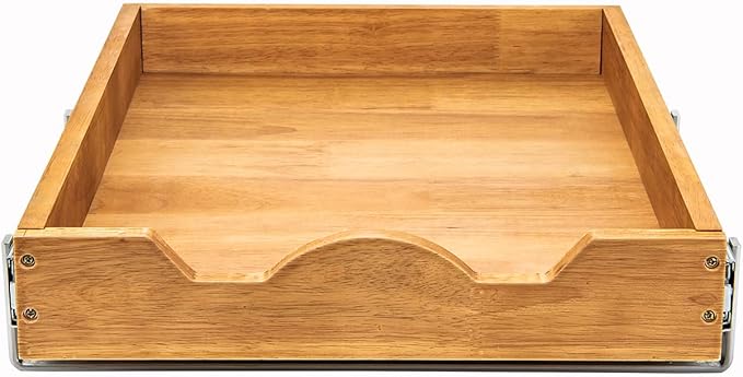 DINDON 1 Tier Pull Out Cabinet Organizer (20" W x 21" D) Single Tier Heavy Duty Slide Out Wood Drawer Under Sink Shelf Organization Storage