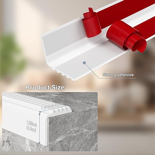 Heavy-Duty Stair Edge Trim, 3.3FT Vinyl Rubber Stair Nosing, Non-Slip Self Adhesive Stair Edge Protector Suitable for Indoor/Outdoor Stairs, Non-Slip and Waterproof