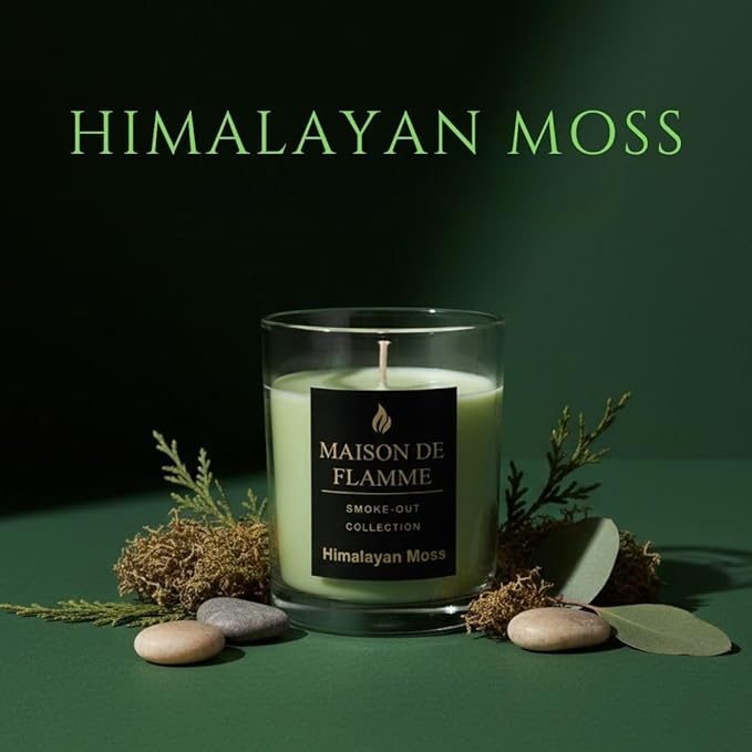 Smoke Odor Eliminating Candle – Himalayan Moss Soy Wax Candle for Kitchen, Apartment & Home Smells, Long Lasting Odor Neutralizing Scented Candle, 150g / 5.3 oz – Maison De Flamme