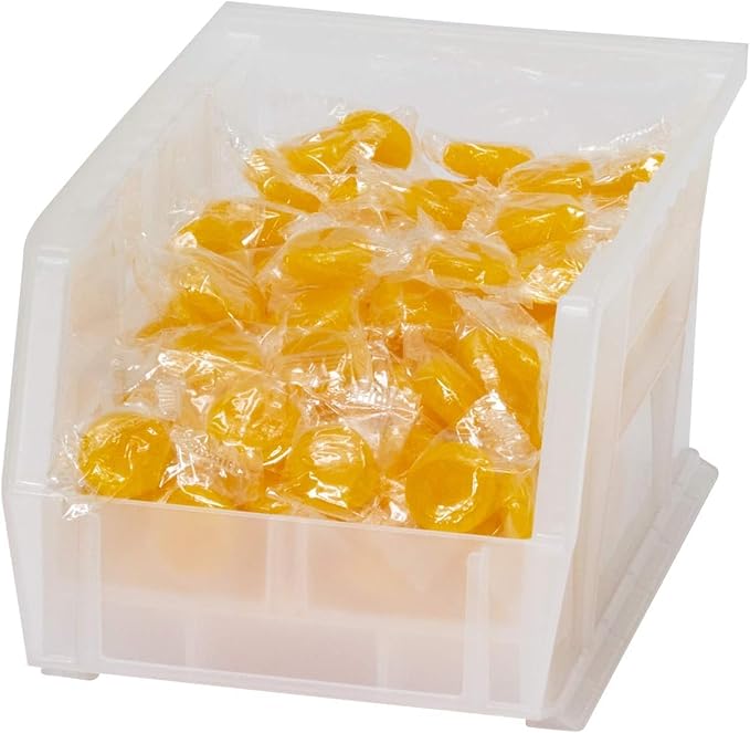 Akro-Mils 30237 AkroBins Plastic Storage Bins, Space-Saving Stackable Bins for Garage, Pantry, Craft Organization, 9" x 6" x 5", Clear, 12-Pack