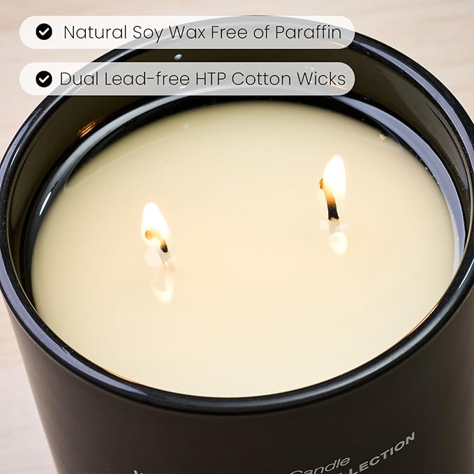 M&SENSE Natural Soy Large Candle| Vanilla Sandalwood | 16.6 oz, 95H Burn | Mini Spring Scented Candles for Relaxation, Valentines Day Gift, Home Décor | for Bedroom, Office, Party