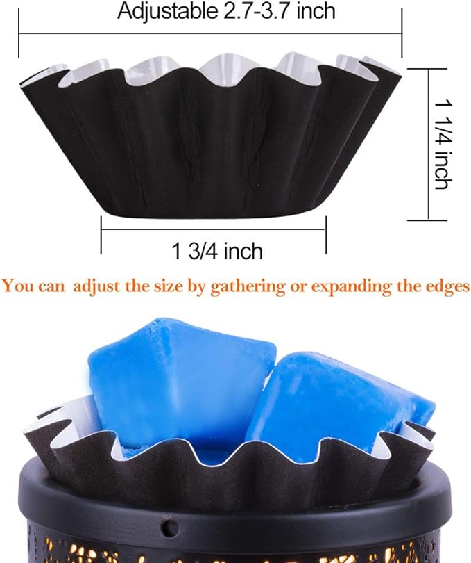 FANDOL Wax Melt Warmer Liners Reusable & Leakproof Candle Warmer Liners Wax Tray for Scented Wax,Electric Wax Warmers, Plug in Warmers, Candle Warmer,Wax Melter and Wax Burner(Black 50pcs)