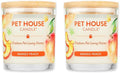 Pet House Candles, Plant-Based, Clean Burning, Long Lasting Pet Odor Candles for Home, 60 Hour Burn Time with a Natural Fiber Wick - Mango Peach, 2 Pack