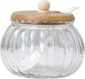 1set Glass Pumpkin Sugar Dispenser with Spoon Stylish Kitchen Storage Jar for Sugar Seasonings and Candy Easy to Clean Kitchen Essential