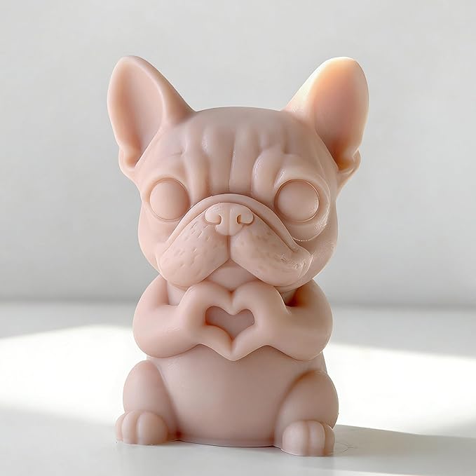 Heart in Hand Dog Animal Cylinder Candle & Resin Mold - Resin Casting Silicone Molds for Home Decor & Candle Making Wave Spiral Mold