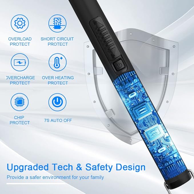 Candle Lighters USB Rechargeable Arc Electric Lighter with 360° Flexible Neck for Candle BBQ Camping (Black)