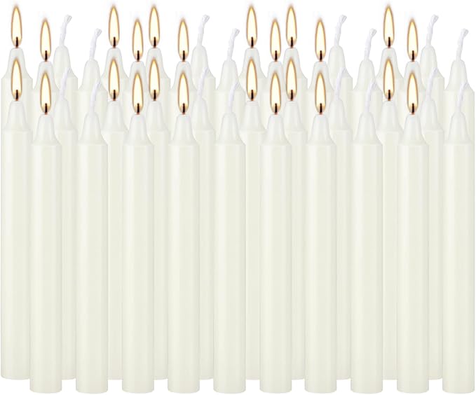 Set of 40 Ivory Candles Mini Unscented Taper Candles for Christmas,Household, Wedding, Rituals, Prayer, Birthdays, Meditation, Altar,Party and Home Décor Candlesticks - 4 Inch Tall