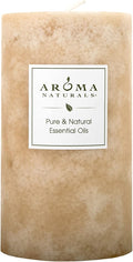 Aroma Naturals Ginger and Clove Essential Oil Beige Scented Pillar Candle, Earth, 2.75 inch x 5 inch