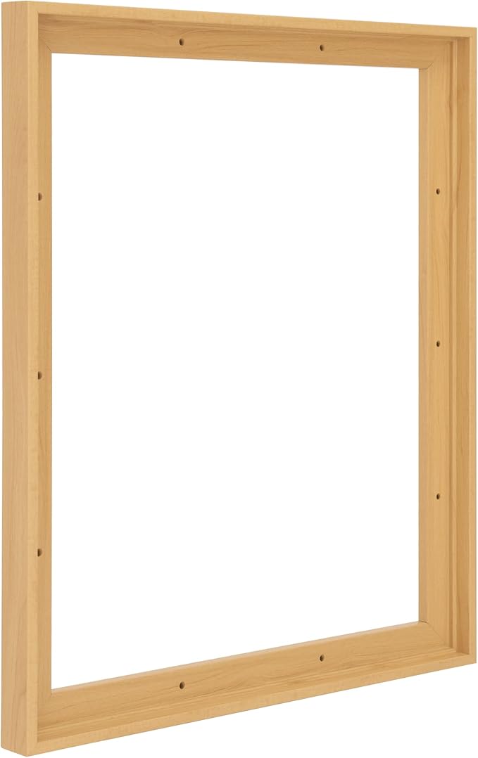 Pixy Canvas 11x14 inch Floater Frame for Canvas Paintings, Wood Panels, Canvas Panels & Stretched Canvas Boards. Floating Frame fits 5/8", 3/4" & max 7/8" Deep Artwork (Light Maple, 11 x 14 inch)