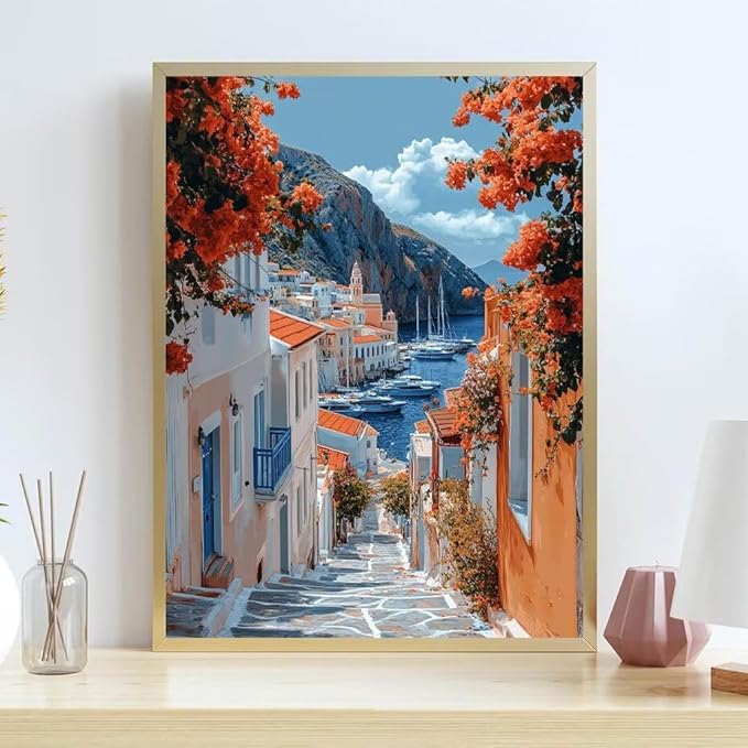 Diamond Painting Kits for Adults Sea Diamond Painting Kits Street 5D Full Square Drill Strass Crystal Crafts for Adults DIY Art Kit for Beginner, Home Wall Art, Gifts for Women 12x16in Z-36617C