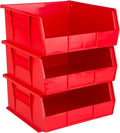 Hudson Exchange 11" x 11" x 5" (3 Pack) Plastic Stackable Storage Bin and Hanging Container, Red
