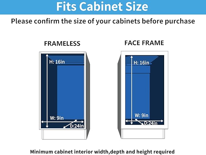 LOVMOR Individual Pull Out Cabinet Organizer, 2 Tier Slide Out Cabinet Drawers, Pots and Pans Organizer and Storage Pantry Shelf for Kitchen (7½" W x 21½" D)