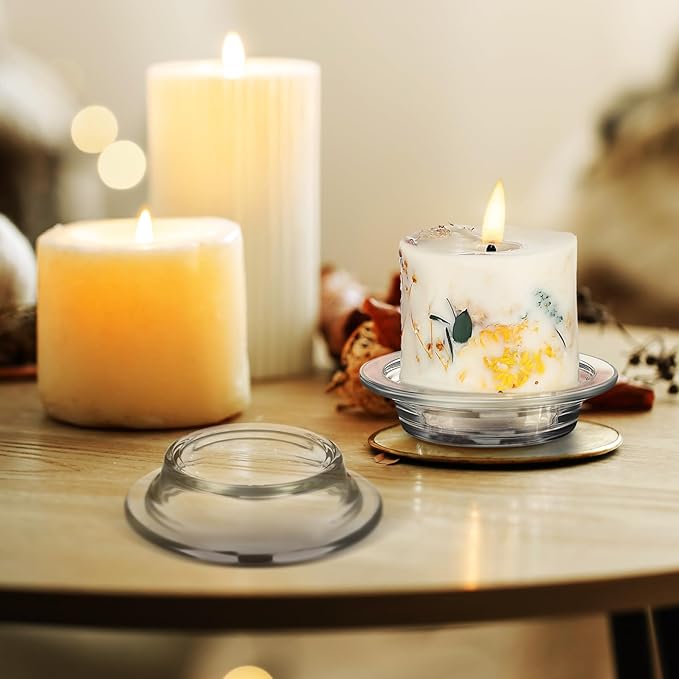 2Pcs Wax Warmer Replacement Dish, Replacement Wax Heating Tray, 4.5in Glass Aromatherapy Tray Candle Heating Bowl for Therapy Lamp Electric Lamps Oil and Tart