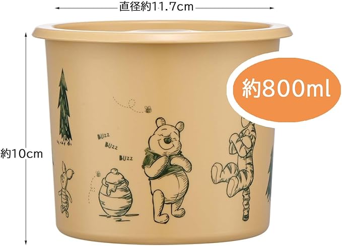 Skater SOT8-A One-Touch Seal Container, M, 28.5 fl oz (800 ml), Airtight Container, Storage Container, Disney Winnie the Pooh