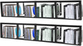 2Pcs Wall Mount Media Storage Rack, 34 Inch CD DVD Organizer Metal Floating Shelf, Cube Video Game Storage Organizer Shelf for Home Bedroom Living Room Office