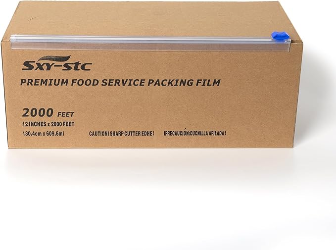 Plastic Food Wrap Thick Enough for daily use Stronger for Comercial Use Durable With Slide Cutter 12"wide 2000 Feet long Home and Commercial Use Food Service