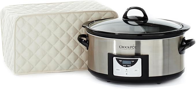 Covermates Keepsakes Slow Cooker Cover – Quilted Electric Appliance Protector for Kitchen Counter Storage – Dust & Stain Resistant – Washable Slip-On Design, Cream