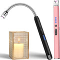 LcFun 2 Pack Candle Lighter Electric USB Rechargeable Plasma Arc Lighter with Safety Lock, Windproof Flameless Long Lighters for Candle