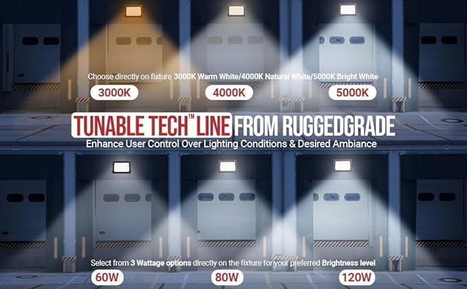 RuggedGrade 200W LED Wall Pack - Durado II Series - 26,000 Lumens - Semi Cut-Off - 5000K Bright White - Outdoor LED Wall Light - Bronze Housing - DLC 5.1 Premium