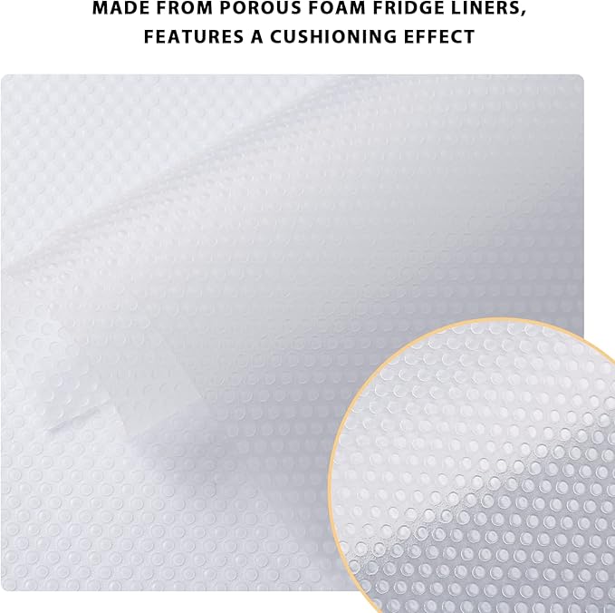 Aiosscd 7PCS Shelf Mats Refrigerator Liners Washable Refrigerator Pads Fridge Mats Drawer Placemats Home Kitchen Gadgets Accessories Organization for Top Freezer(White)