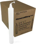 Long White Household Candles Unscented (Box of 48). Perfect for Church Ceremonies and emergency use. Made in U.S.A.