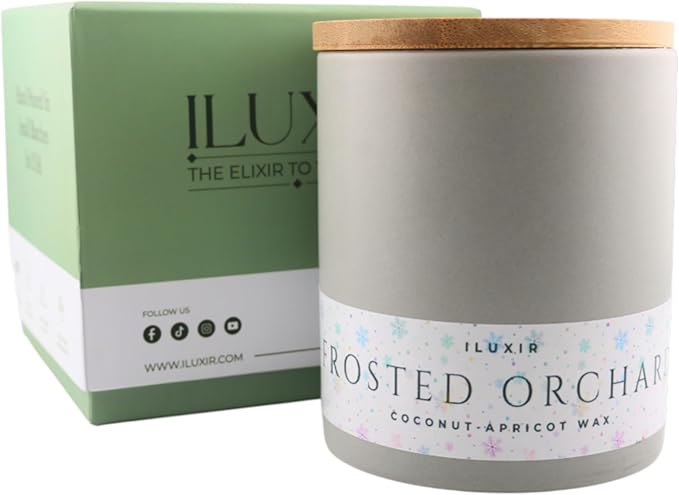 Frosted Orchard Luxury Candle for Fall Décor – Refreshing Scented Candles with Citrus Pine Juniper & Sage– Handcrafted Non-Toxic Candles, Phthalate-Free Cruelty-Free Coconut Wax Candle (13 oz.)