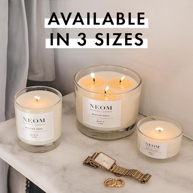 NEOM - Candle, Travel Size | Lavender, Jasmine & Rosewood | Scented Candles for On-The-Go | Luxury Aromatherapy Candles | Essential Oil Candle | Tranquil & Relax | Signature De-Stress Scent