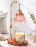 Candle Warmer Lamp with Timer: Birthday Gifts for Women, House Warming Gifts New Home Decor – Height Adjustable Candle Lamp for Mom, Anniversary - Walnut Solid Wood Base, with 2 Bulbs