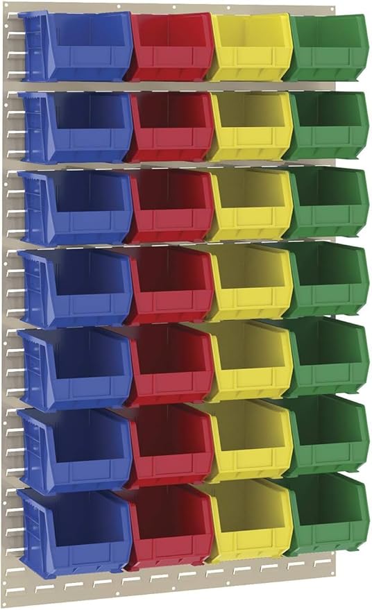 Akro-Mils 30239 AkroBins Plastic Storage Bins, Space-Saving Stackable Bins for Garage, Pantry, Craft Organization, 11-Inch x 8-Inch x 7-Inch, Stone, 6-Pack
