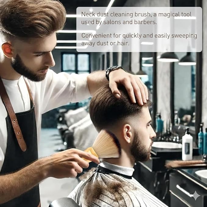 Soft Fan-Shaped Neck Duster Brush, Large Sweep Hair and Face Cleaning Brush for Salon Stylists and Barbers