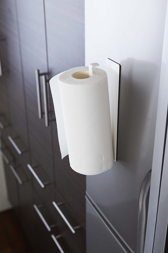 YAMAZAKI Home 2439 Plate Magnetic Paper Towel Holder, White