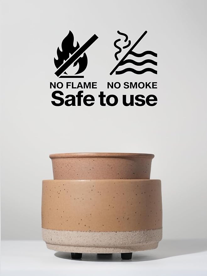 Ceramic Electric Wax Melt Warmer & Cube Oil Melter Cute Small Warmers Aromatherapy for Home Decorative Burner Melts Scented Candle Tart Scent Warm Fragrance (Sand Brown)