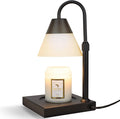 LALISU Candle Warmer Lamp, Dimmable Metal Candle Lamp Warmer Height Adjustable, Compatible with Candle and 3 Wick Large Jars Scented Wax for Home Decor (Glass-Black)