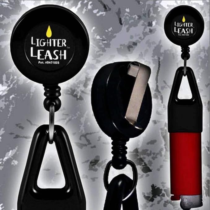 Scripto Electronic Lighters with Lighter Leash, Push Button Assorted Colors, Pack of 5 Lighters and 1 Original Leashes